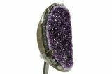 Deep-Purple Amethyst Geode With Metal Stand - Uruguay #364448-2